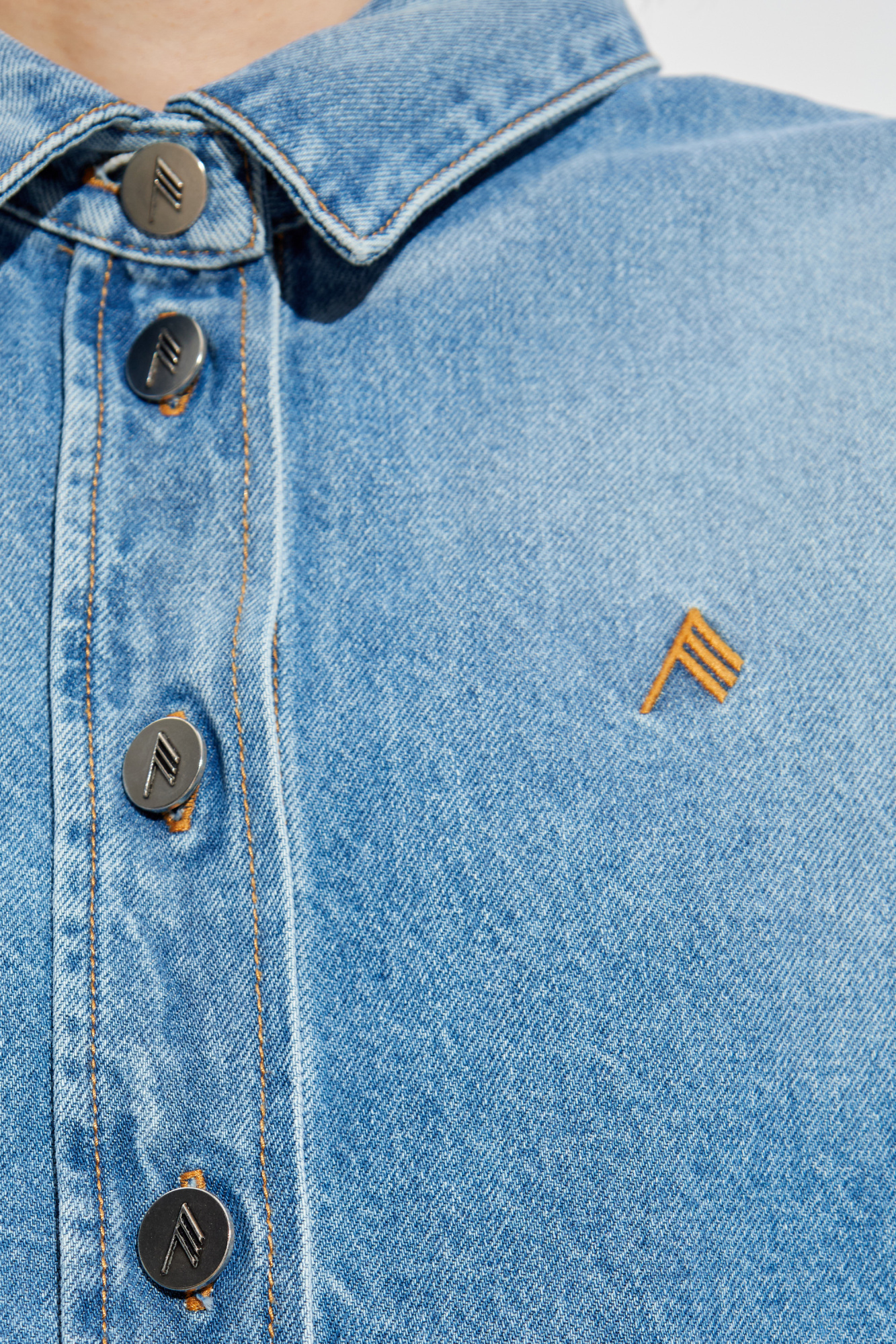 Tシャツ・カットソー THE ATTICO Denim oversize shirt (251WCB00068DDD085AA 024) Blue Denim shirt The Attico - Vitkac France
